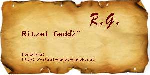 Ritzel Gedő névjegykártya